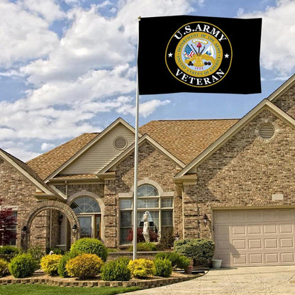 Army Veteran Emblem Flag – Double-Sided, 3-Ply Polyester (3x5ft)